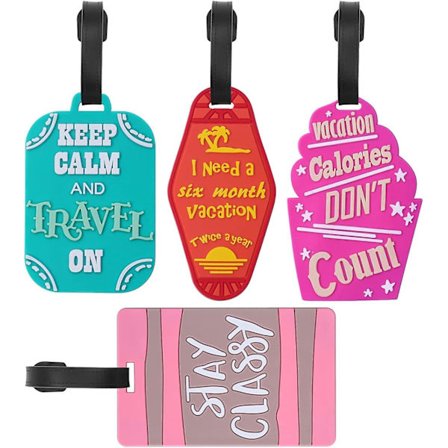 4 st Resväska Silikon Bagagelappar, Resväska ID-etiketter, Handväska Taggar