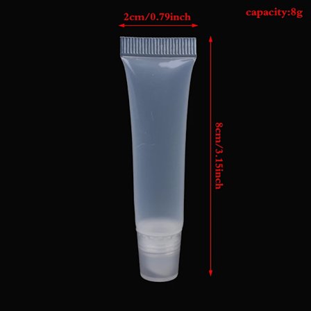 1 stk 8/10/15ML Transparent Lipgloss Tube Tom Lipgloss Tube Leppestift Tube Leppepomade Myk Tube Sminke Klem