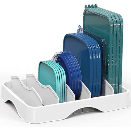 pleHouseware Matlåda Lock Organizerare, Justerbara Avdelare 27 cm Lock Förvaring, Vit Stor - 13.25' x 10.5' (FMY)