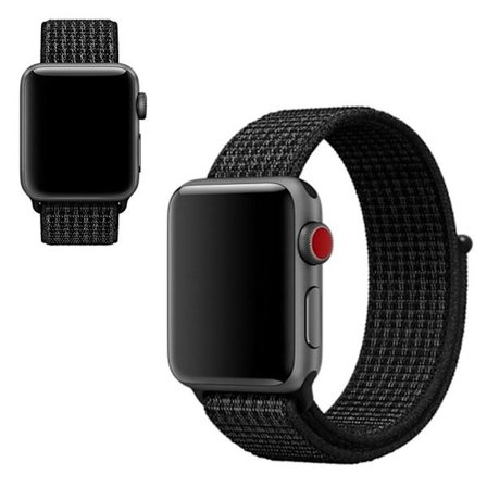 Apple Watch Series 5 40mm yksivärinen nylonkellonauha - Musta