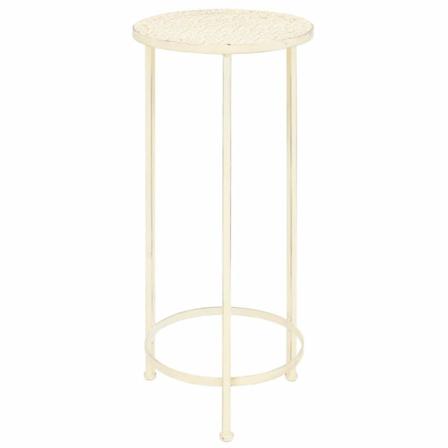 Vidaxl Växtbord Set 3 St Vintage Stil Metall Antikvit Vit