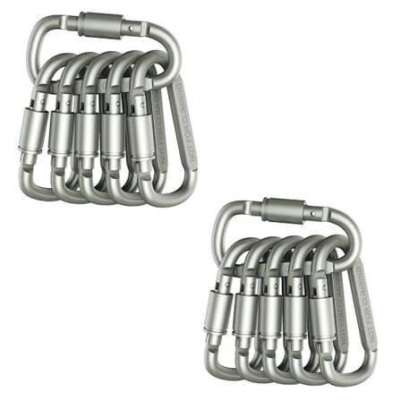 D Ring Nøglering Låsekarabinhage, Aluminium Multifunktionel Krog Stærk Låsespænde 12-pak