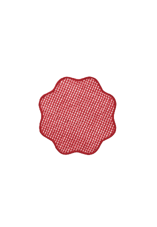 Pick A Poppy Scallop Rund Bordstablett - 42 Cm Serveringstillbehör Röd