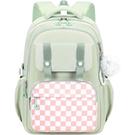 Sød skoletaske rygsæk til piger stor kapacitet med hængende nøglering_TF_TF