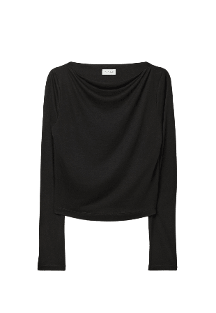 Dagmar LS SQUARE NECK TOP Överdelar Dam Svart L