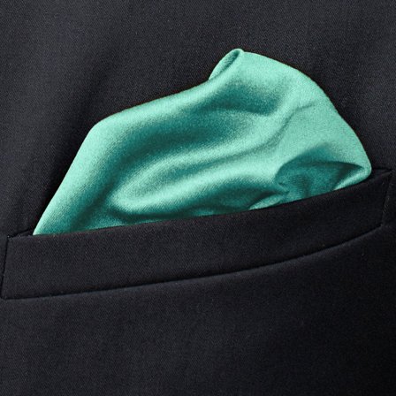 Pañuelo de bolsillo sencillo turquesa para hombres - Pañuelos de bolsillo de color liso