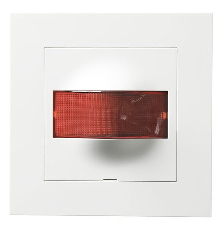 Elko Plus Markeringslys hvit ramme Rød, Strømbrytere & vegguttak