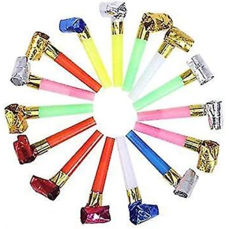 100 Party Tilbehør Lang Næse Fløjte Farvet Trompet Børn