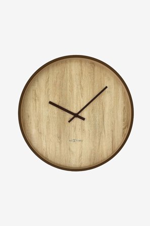 NeXtime - Veggklokke Oslo Large 50 cm - Brun - Veggklokker & bordklokker - Fra Homeroom