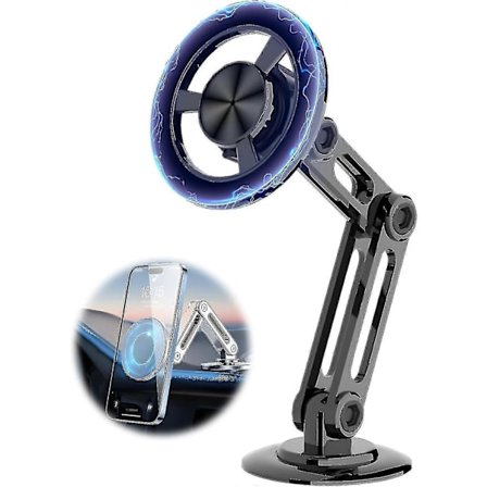 Universal 360 Pro Magnetisk Sugkopp Telefonhållare För Bil, 2st Instrumentbräda Vindruta Magnetisk Biltelefonhållare Fäste Med Justerbar Arm