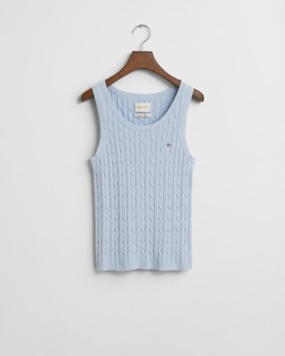 GANT - Kabelstrikket singlet med stretch til dame fresh blue