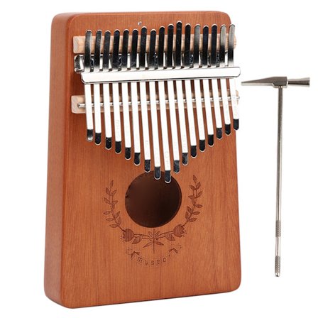 Kalimba tummepiano mahogny liten bärbar 17 tangenter för nybörjare musikinstrument LTK17S (naturlig)