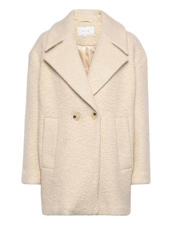 Vitea Collar Wool Boucle Coat/Su/Ls Pink Vila