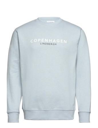 O-Neck Printed Sweat Lindbergh Blue