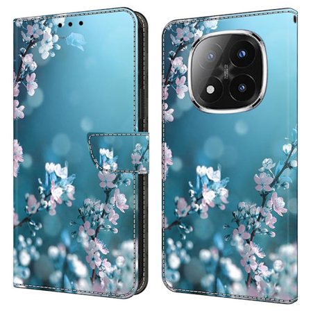 Xiaomi Redmi Note 14 Pro+ 5G Etui 3D-mønster Vegansk læder Tegnebog Telefoncover med stativ - Blomsterblomster