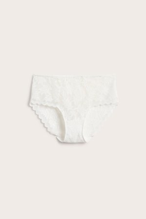 Kappahl | Biodrówki z koronki Offwhite XL | Offwhite