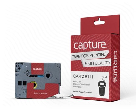 Capture 6mm x 8m Black on Transparent