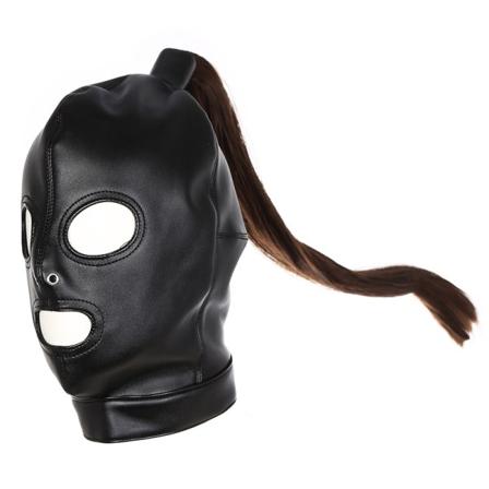 Latex unisex hette maske sexy PU skinn masker menn kvinner cosplay