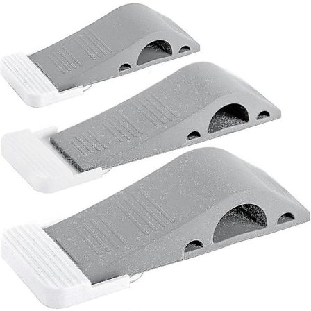 Dørstopper Gummi Dørstopper Kile Sikkerhetsdørstopper Med Dørkarm Gummidørstopper For Alle Gulv (3 Stykker - Svart)