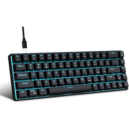 Mekanisk Gaming Tastatur, RGB Baggrundsbelyst Kabelforbundet Tastatur, 68 Taster Computer Tastatur med Flere Lystilstande til Windows/Desktop/Bærbare/