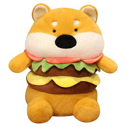 1 stk sett med søt hamburger hund plysjleke, hamburger gris dukke, hjemmedekorasjon, bursdagsgave (56 cm)