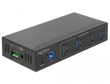 Delock External Industry Hub 4 x USB 3.0 Type-A with 15 kV ESD protection - hub - 4 porter