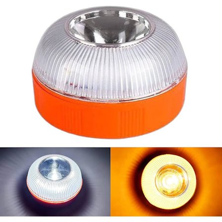 Nødlampe V16 Nødlys Stående Led Advarselslys Usb Genopladelig Med Magnetisk Bund, Gul Hvid Vejfejl Advarselslys Brugt Til Bil