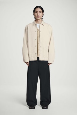 COS Homme Relaxed Denim Utility Overshirt in Blanc