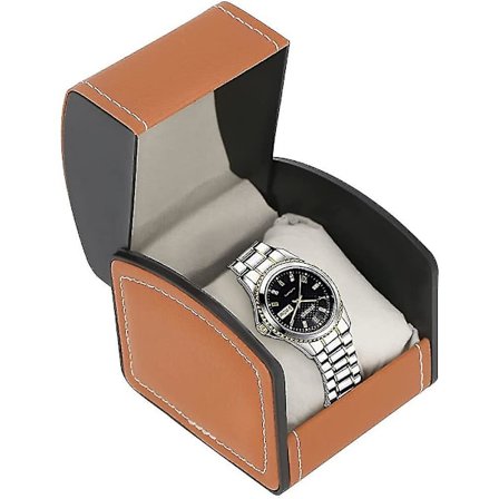 Urkasse i PU-læder til et enkelt ur med display og opbevaring