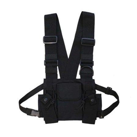 Sort Tactical West Utility Vest Chest Street Wear Hip Hop