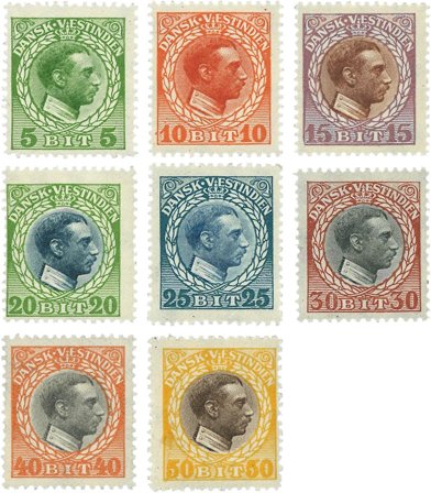 Dansk Vestindien 1915-1916 - AFA 44-51 - Postfrisk