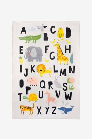 Mattbolaget - Tæppe Alfabet - Flerfarvet - Børnegulvtæpper - 160X230 - Fra Homeroom
