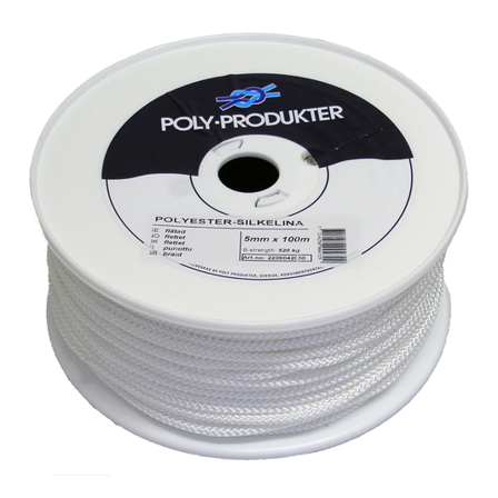 Poly-Produkter Flettet Polyest. Hv. 5Mm 100 M