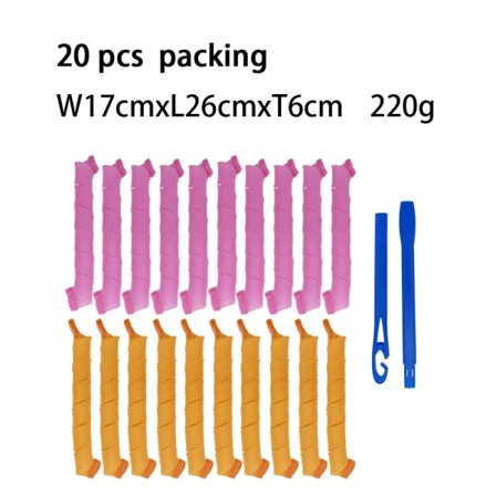 Hårrullare, 20st DIY Magic Hair Waves Curls Heatless Spiral Cu