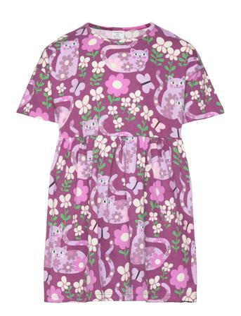 Top Long Wide Aop Cats And Flo Dresses & Skirts Dresses Casual Dresses Short-sleeved Casual Dresses Lilla Lindex*Betinget Tilbud