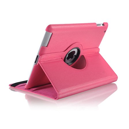IPAD 2 3 4 BESKYTTELSE / ETUI I MØRK ROSA FARVE CERISE