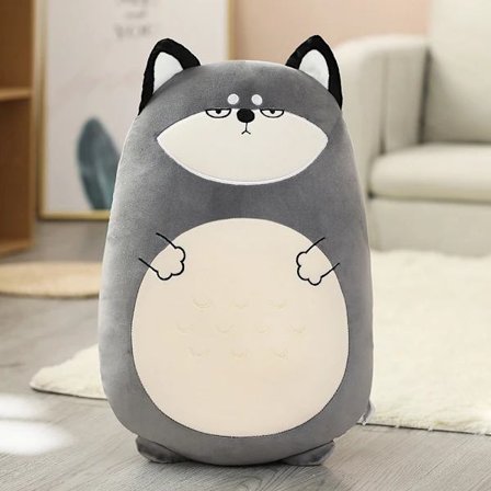 Squishmallow Puter Dukker Kawaii Dyr Fet Dinosaurpute Plysj Enhjørning 80 cm Siberian Husky 60cm