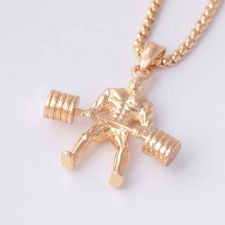 Coolt halsband guldpläterat gym tyngdlyftare kedja