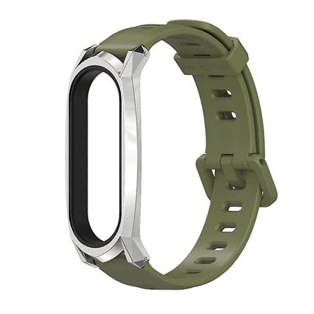 Armégrön Silver Armégrön Silver kompatibel med Xiaomi Mi Band 6/5/4/3 Silikonarmband GT Fodral