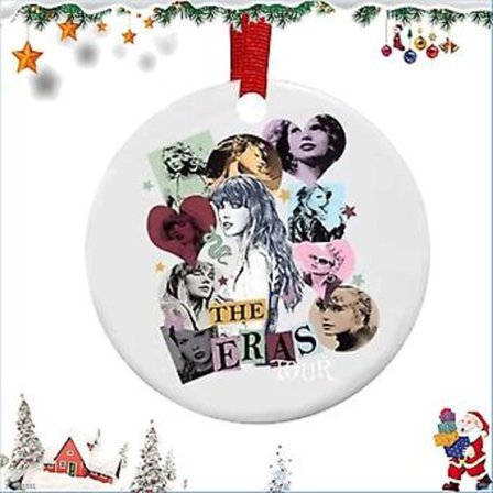 Singer Julepynt 2024 Taylor Swifters Merch Julepynt Dekorationer Pynt Til Juletræ Nytår Til Damer Kvinder Veninder (B)