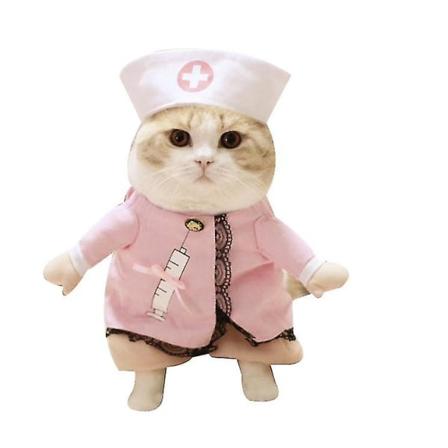 Katt Kläder för husdjur Polissköterska Cow-boy Rolig upprätt kostym nurse S
