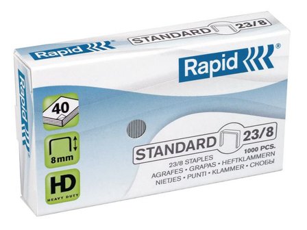 RAPID Häftklammer Standard 23/8 1000/fp - Lyreco - Kontorsmaterial - Till skrivbordet - Häftklammer och tillbehör