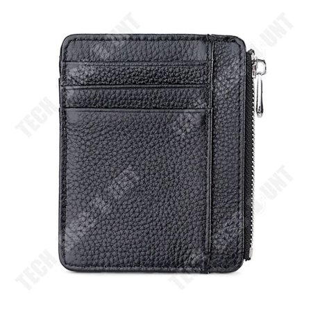 Plånbok - TECH DISCOUNT - Kalvskinn - Ultra tunn - Flera kort - Svart