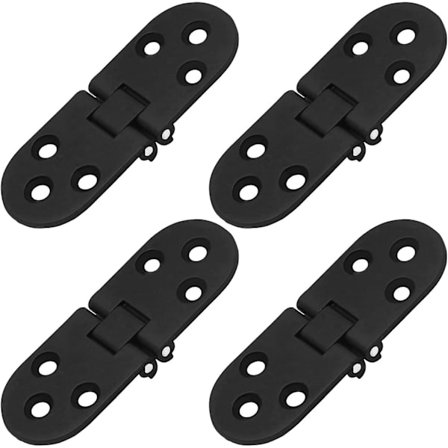 Svart butler-brett hengsel, Heavy Duty Folding Flip Top Hengsel 180 Graders Rund Kant Hengsel For Folding Tables Sy Maskin Bord Møbler Tilbehørbl