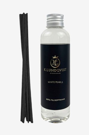 K. Lundqvist Stockholm - Refill Fragrance Sticks White Pearls 150 ml - Transparent - Duftlys & duftpinde - Fra Homeroom