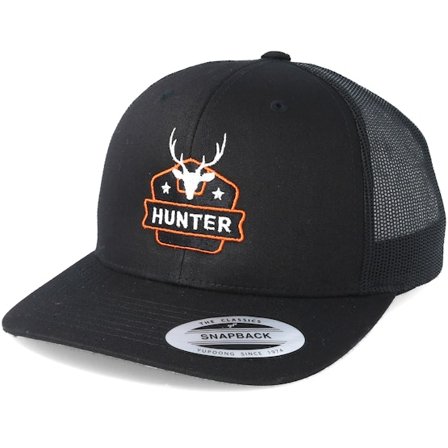 Hunter - Black trucker Czapka Z Daszkiem - Deer Badge Black Trucker @ Hatstore