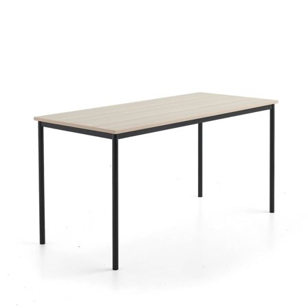 Bord SONITUS PLUS, L1800 B800 H900 mm, understell antrasitt, lyddempende høytrykkslaminat, ask