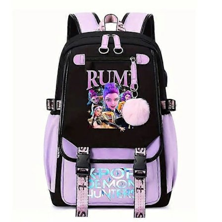 K-Pop Demon Hunters Anime Skolesekk Søt Tegneserieveske for Studenter A-FQ-
