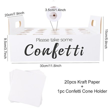 Staraise Kraft Papper Bröllop Bricka Konfettikon Stativ Låda Bricka För Bröllopsdekoration Bröllop Konfettikottar Bröllop Papper Kottar