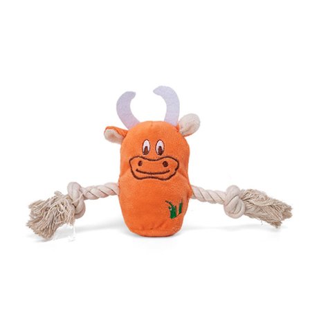 Hundleker Fylt Plysj Tygge Lydende Bite Resistent Tenner Rengjøring Kjæledyr Leker Gave Oransje En Størrelse